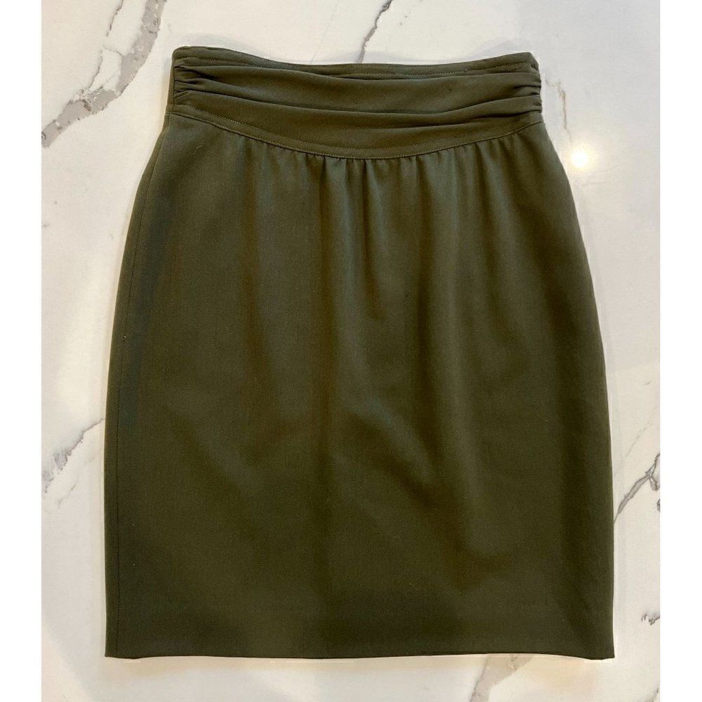 Escada Vintage High-Waist Pencil Skirt in Dark Green Size XS